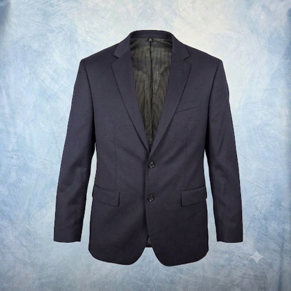 Banana Republic Slim Fit Blazer Mens 42S Navy Blue Marzotto Italian Wool Jacket